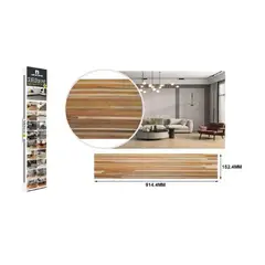 GENERICO - LAMINA DE SUELO PVC ADHESIVO 914,4 X 152,4MM 1UNID BICOLOR