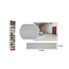 GENERICO - LAMINA DE SUELO PVC ADHESIVO 914,4 X 152,4MM 1UNID GRIS CELESTE