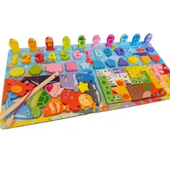 GENERICO - Tablero didáctico Montessori - 5 en 1 pesca magnética
