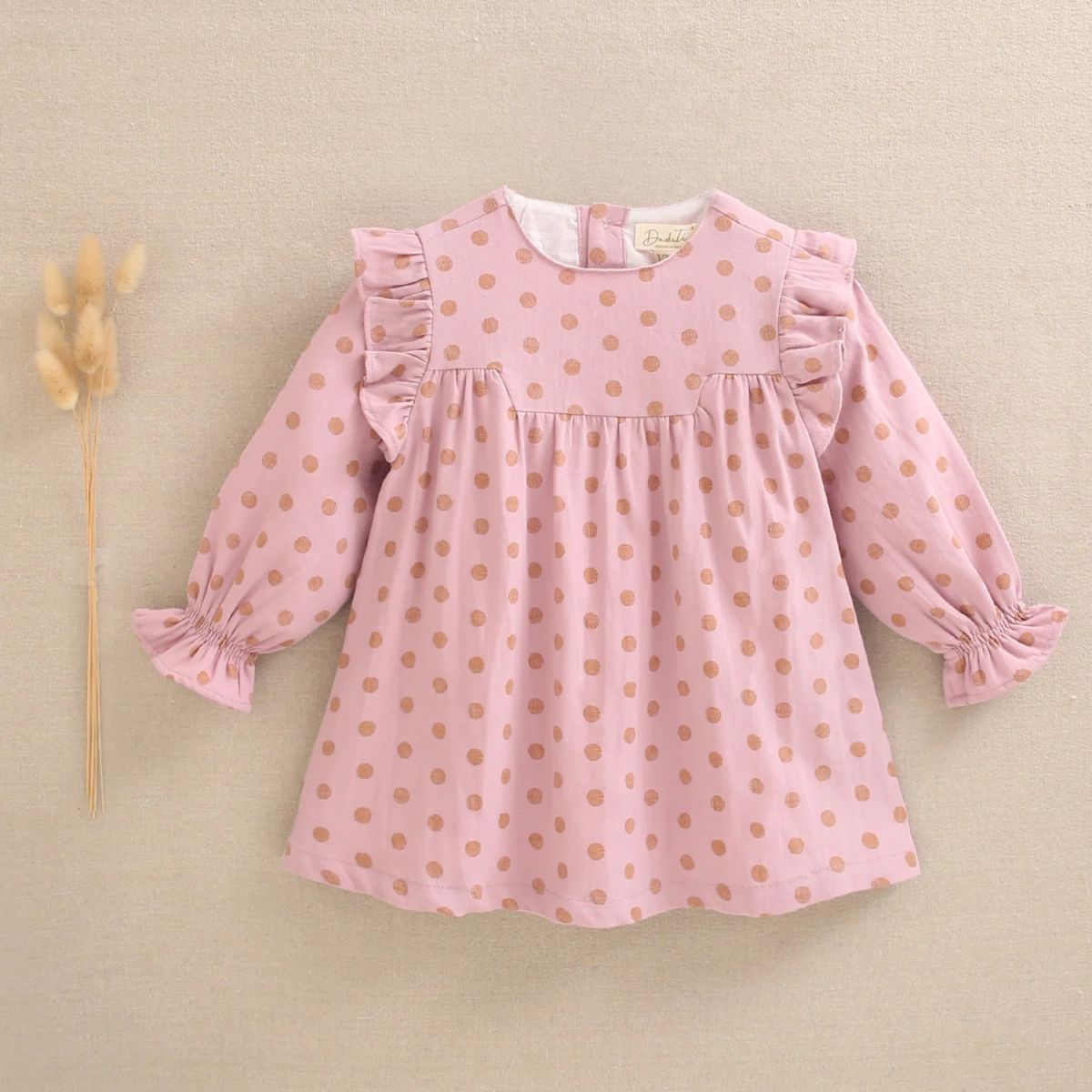 DADATI - Vestido de bebé niña estampado con volante