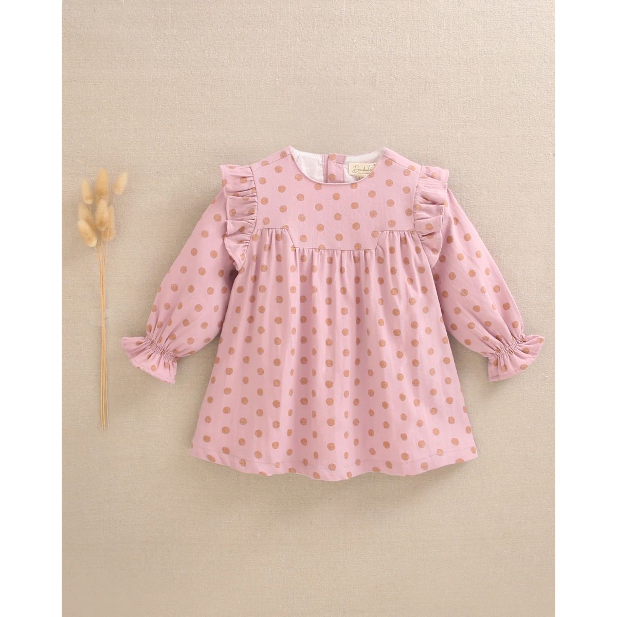 DADATI - Vestido de bebé niña estampado con volante