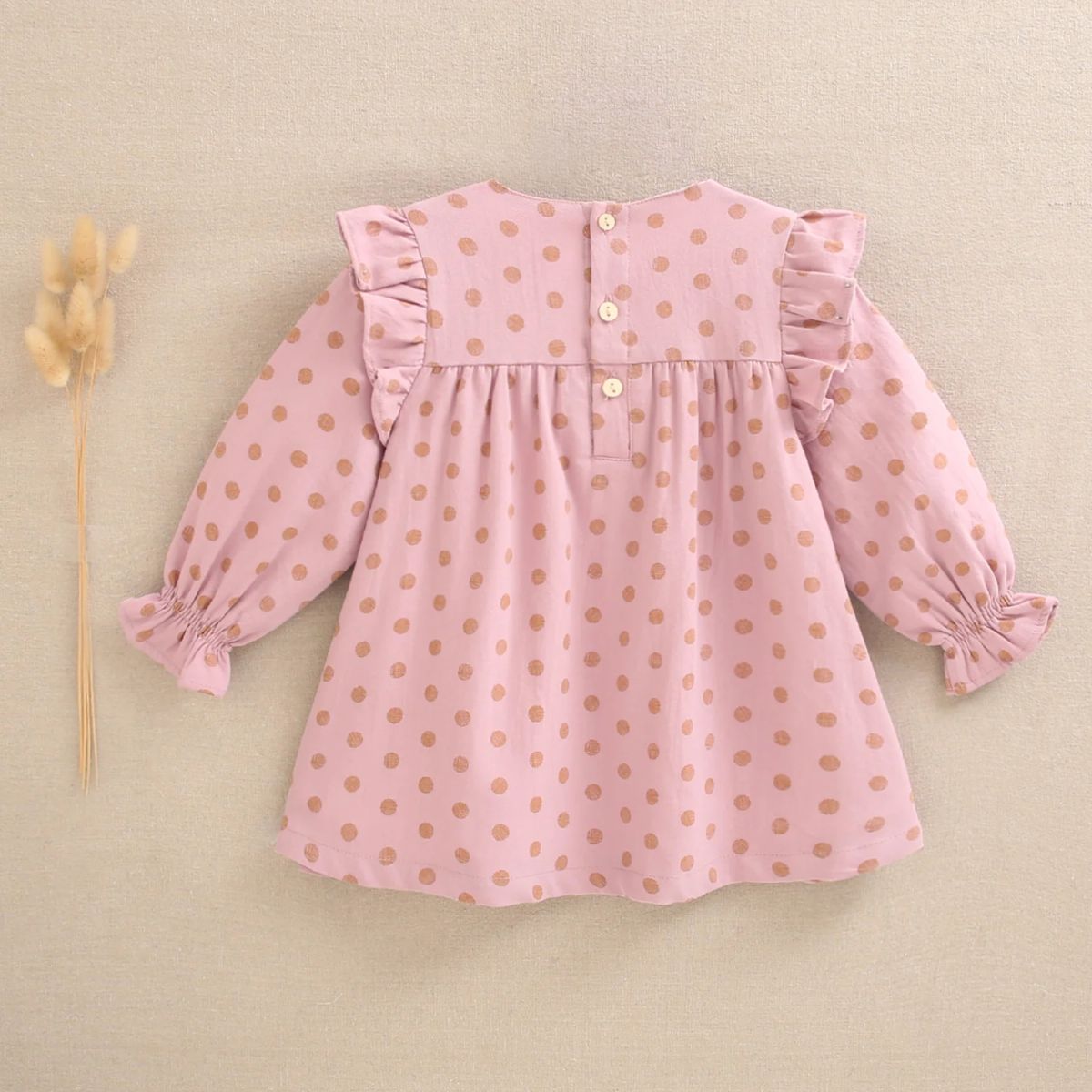 DADATI - Vestido de bebé niña estampado con volante