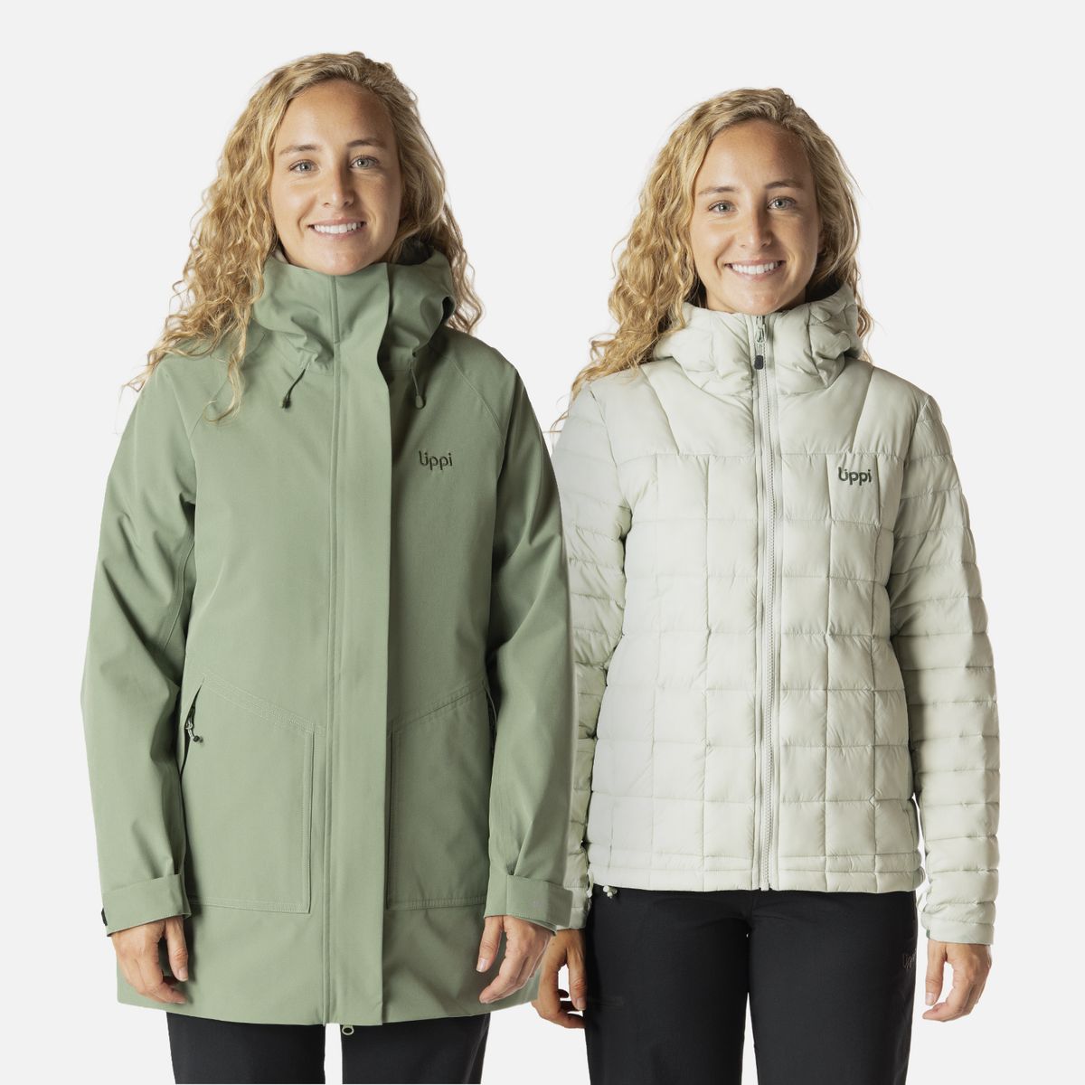 LIPPI - Chaqueta Mujer Hicken Fusion-3 B-Dry Hoody Jacket Jade Oscuro Lippi