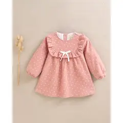 DADATI - Vestido de bebé niña rosa con estampado de corazones