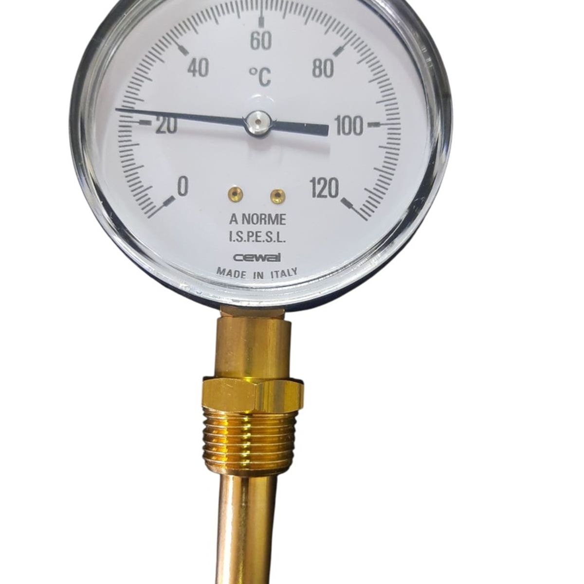 GENERICO - TERMOMETRO BIMETALICO C Vaina De Inmersión 0-120º C Grande