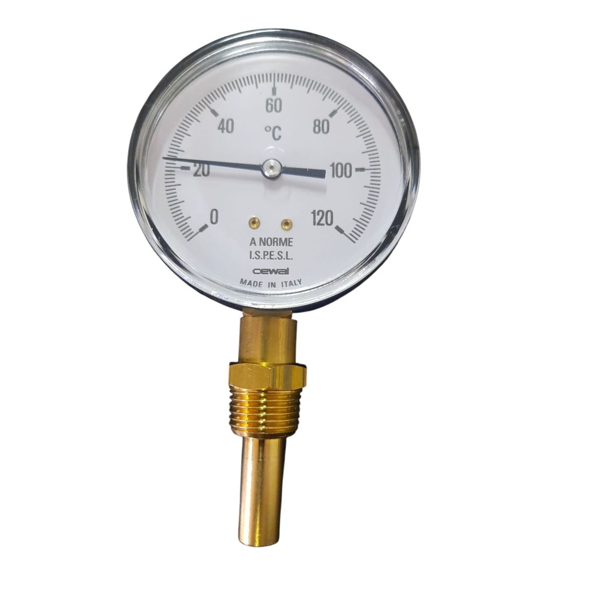 GENERICO - TERMOMETRO BIMETALICO C Vaina De Inmersión 0-120º C Grande