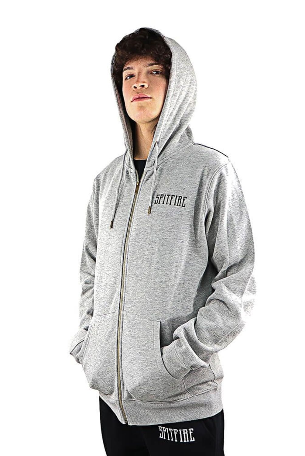 SPITFIRE - Poleron Capucha Hombre Spitfire Bighead Btr Gris