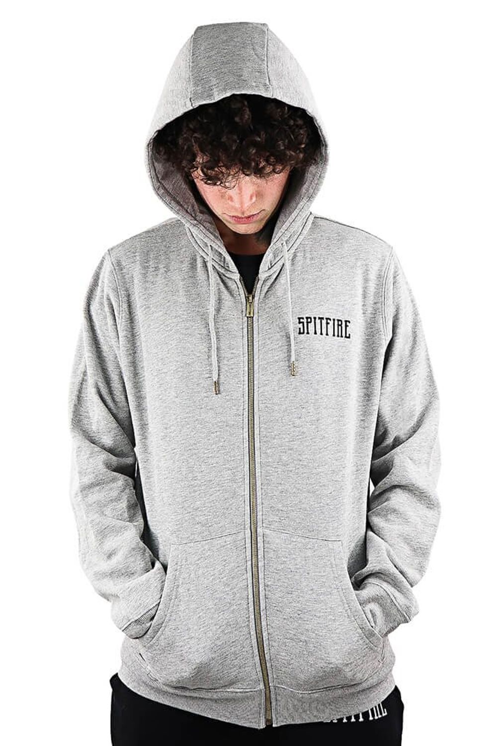 SPITFIRE - Poleron Capucha Hombre Spitfire Bighead Btr Gris