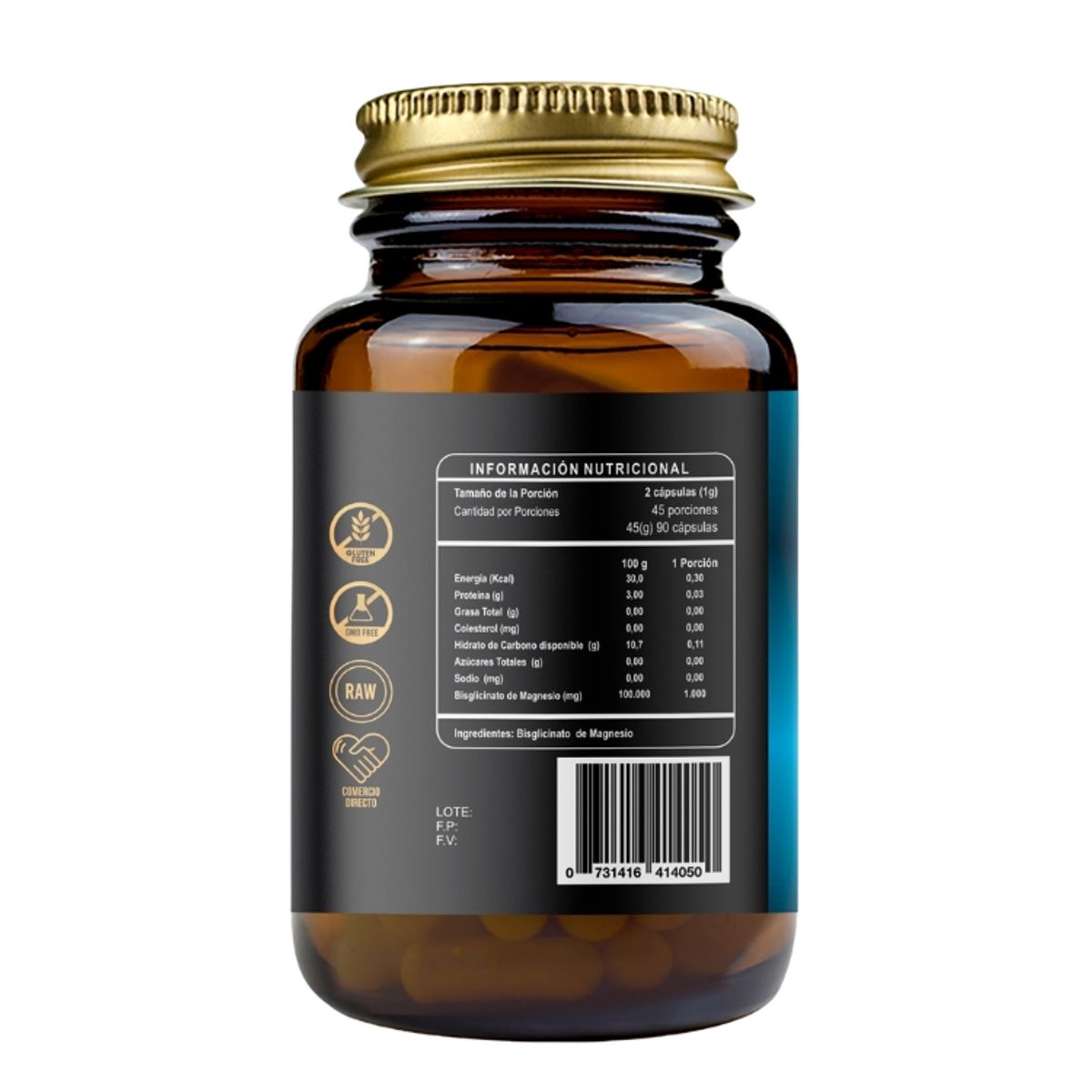 GENERICO - Bisglicinato de Magnesio 500mg 90 capsulas vegetales