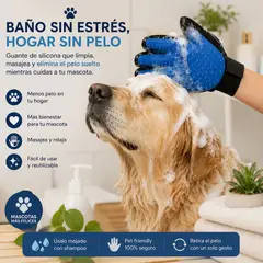 MOVI - Guante Masajeador Para Mascotas Removedor de Pelo