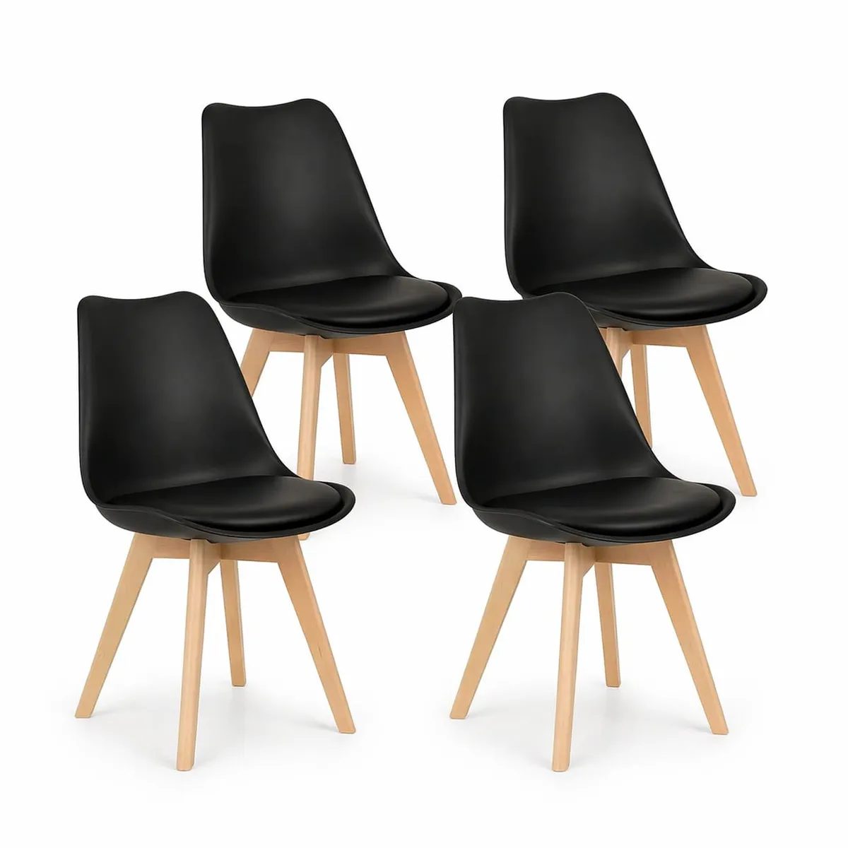 GENERICO - Pack 4 Sillas De Comedor Modelo Tulip