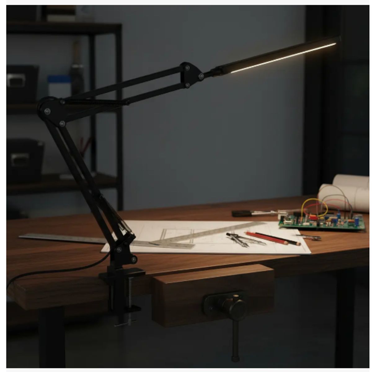GENERICO - Lámpara De Escritorio Con Luz Led Y Brazo Flexible Giratoria 360