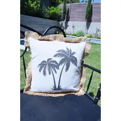 DEKOHOME - Cojín Palmera Boho Fibra natural