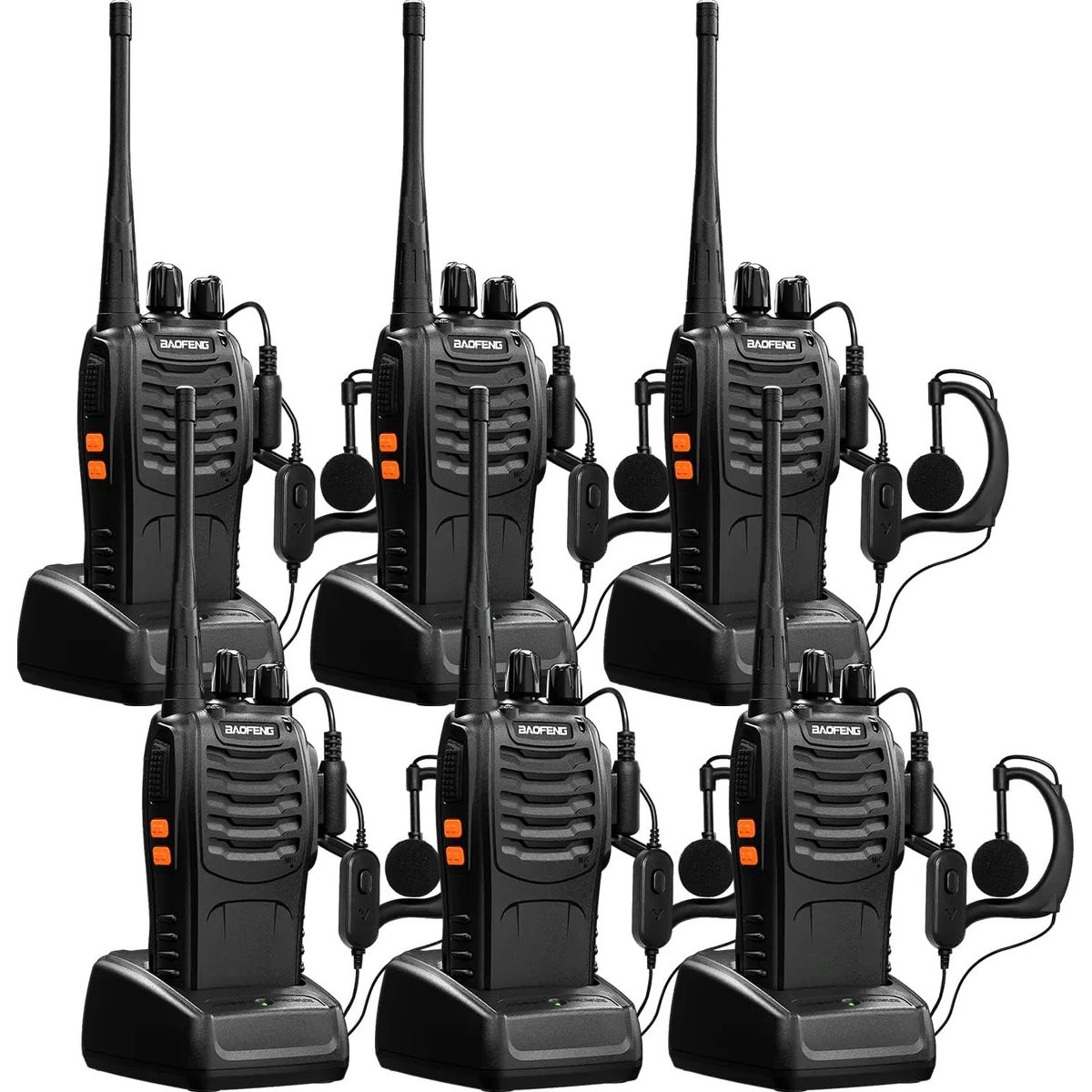 EVERSO - Pack 6 radios walkie talkie Baofeng Bf-888s transmisor