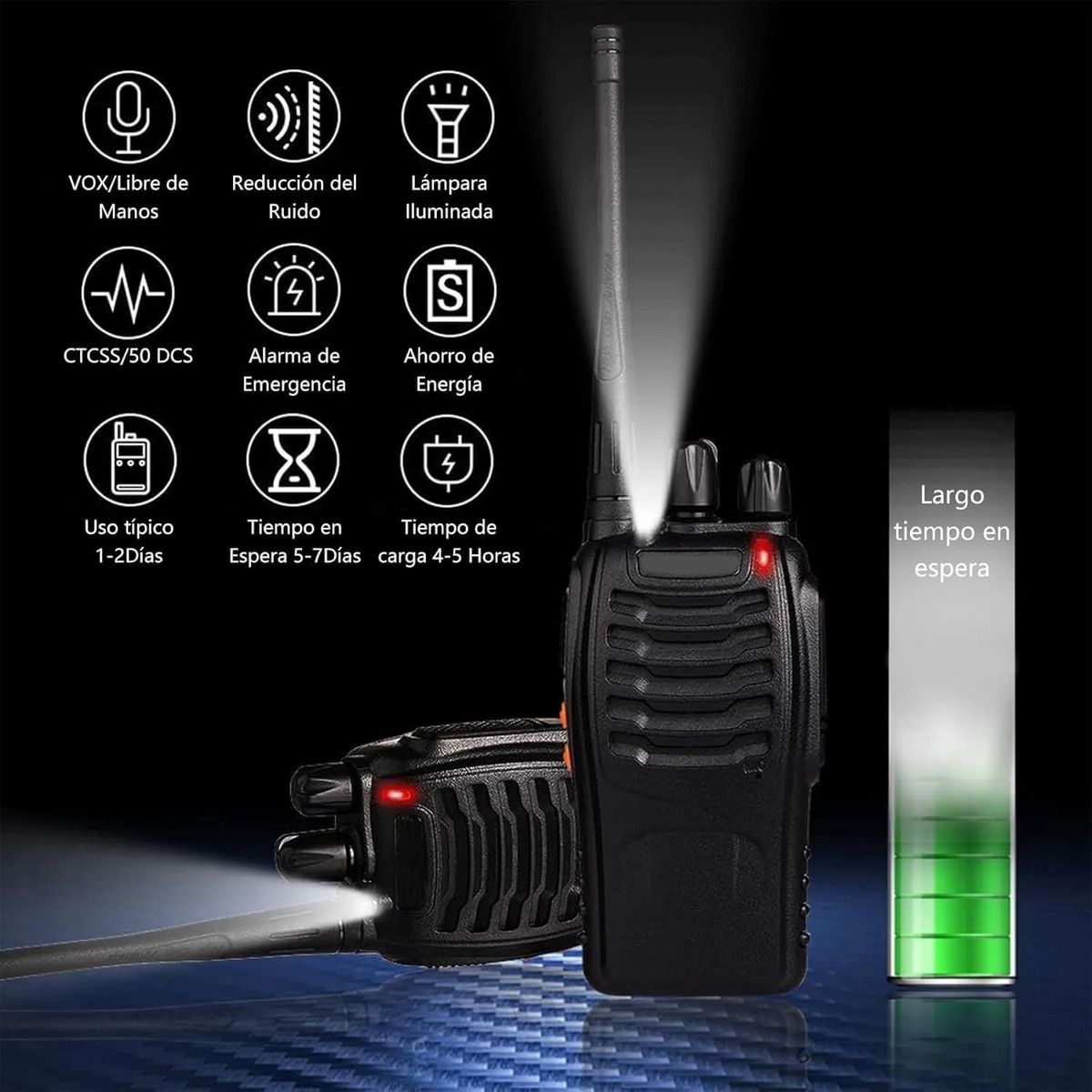 EVERSO - Pack 6 radios walkie talkie Baofeng Bf-888s transmisor