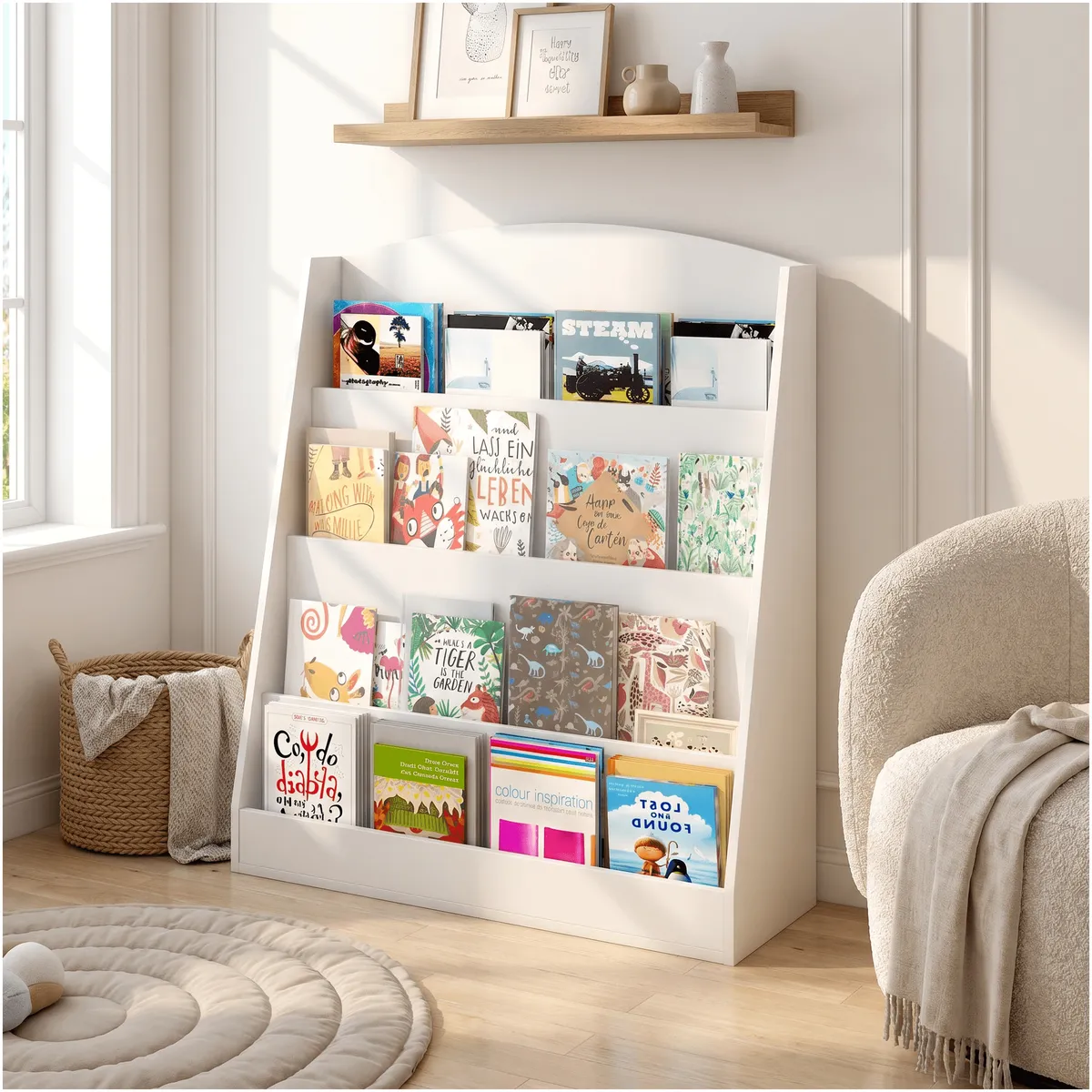 HOMER DESIGN - Organizador De Libros Repisa Estante Biblioteca Librero 80cm