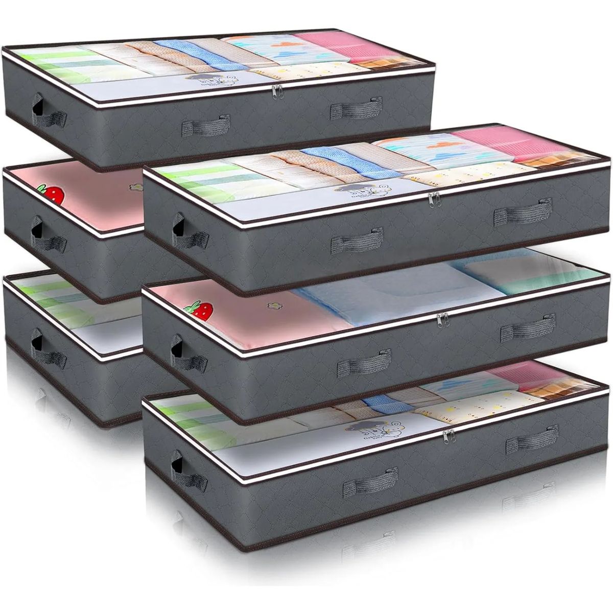 EVERSO - 6 Unidades Cajas Organizadoras De Ropa Plegables Bajo Cama