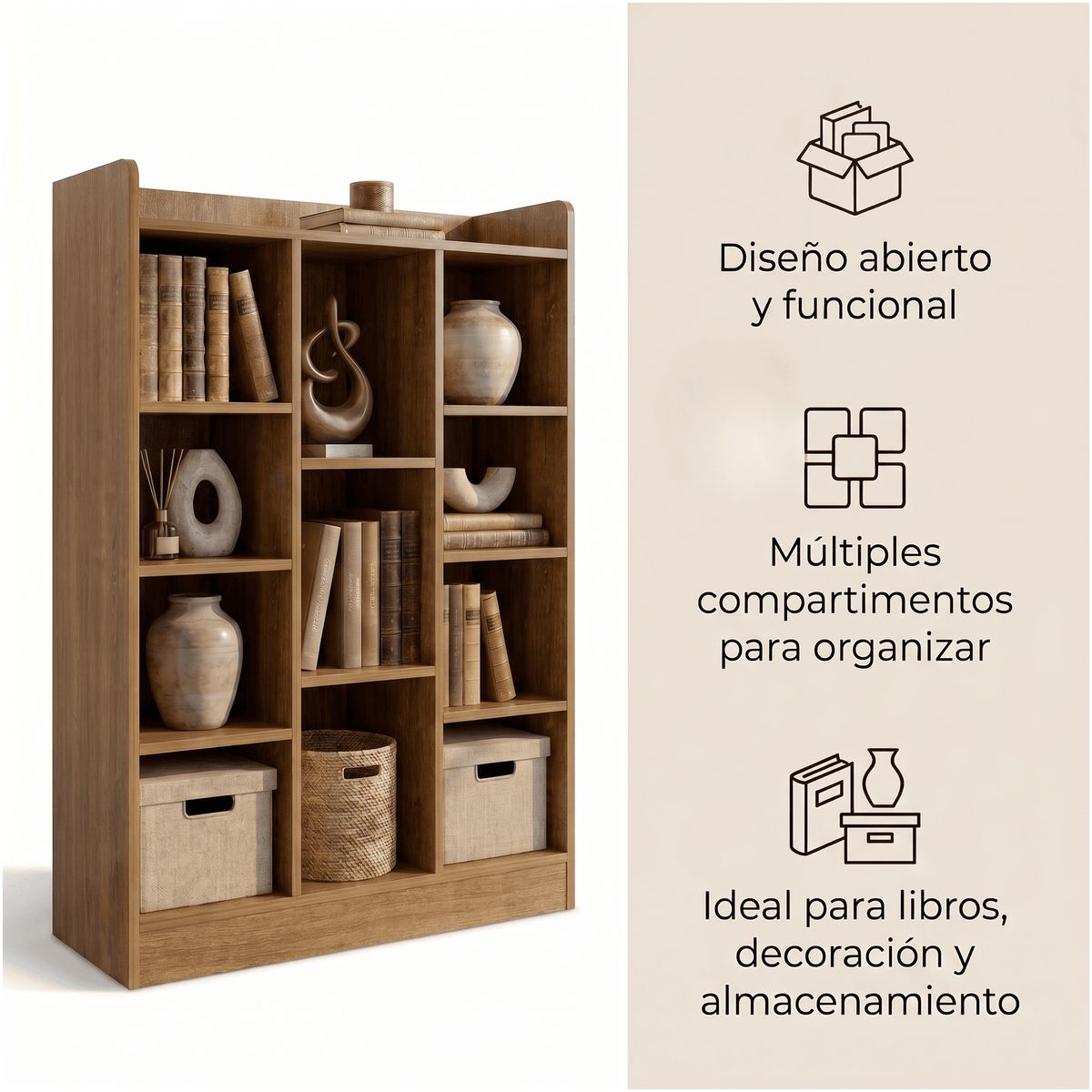 HOMER DESIGN - Organizador De Libros Repisa Estante Biblioteca Librero 71cm