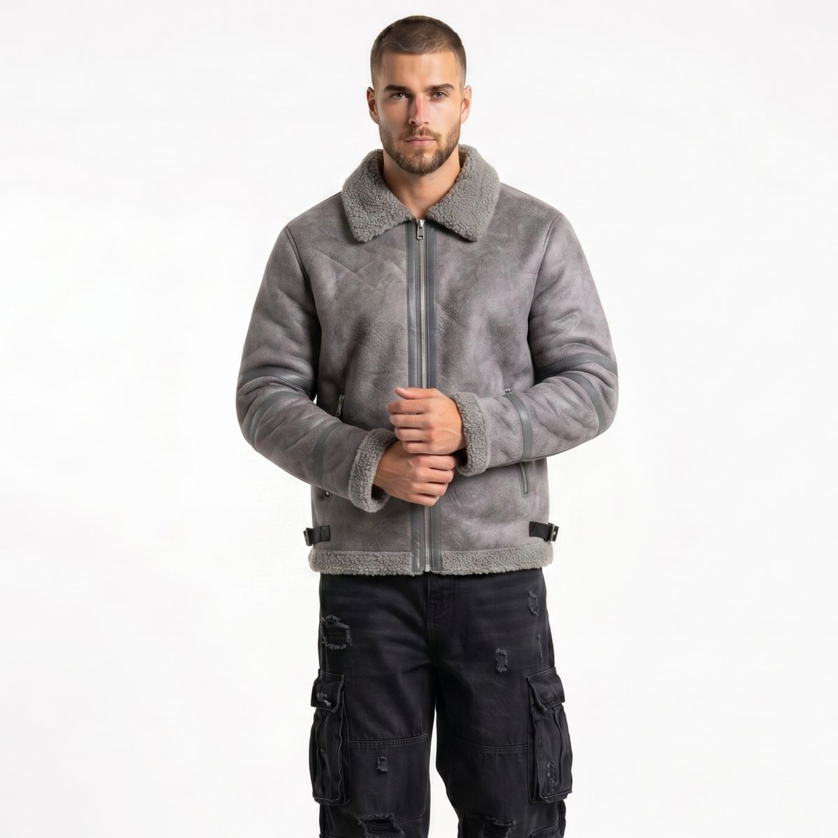 D'JOE - Chaqueta Ecocuero Vintage Grecia Hombre