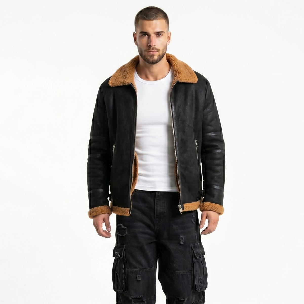 D'JOE - Chaqueta Ecocuero Vintage Grecia Hombre