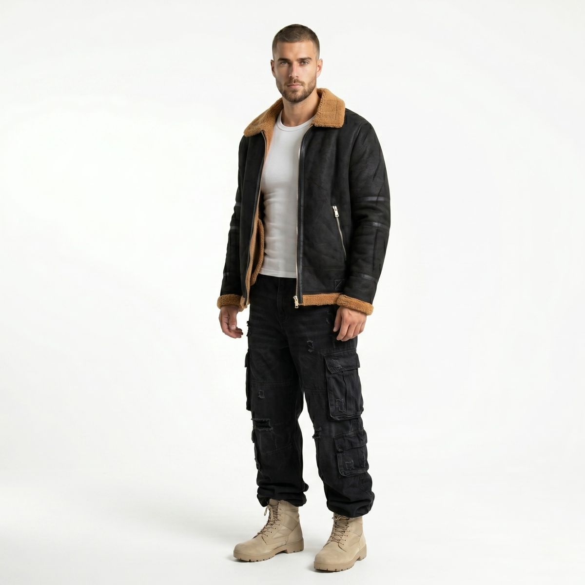 D'JOE - Chaqueta Ecocuero Vintage Grecia Hombre