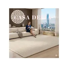 GENERICO - ALFOMBRA JACQUARD 160X200 GRIS RELIVE MODELO HARVER MODERNA ELAGANTE DECORATIVA