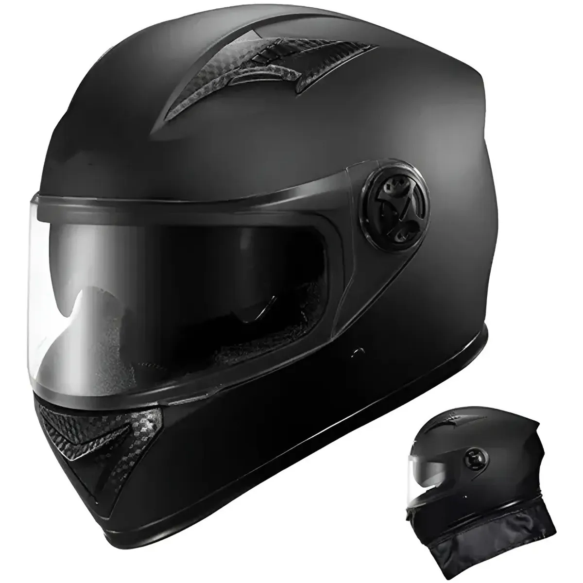 Casco Abatible Matte Negro Con Visera Para Moto, marca KUANGYE - Foto Principal