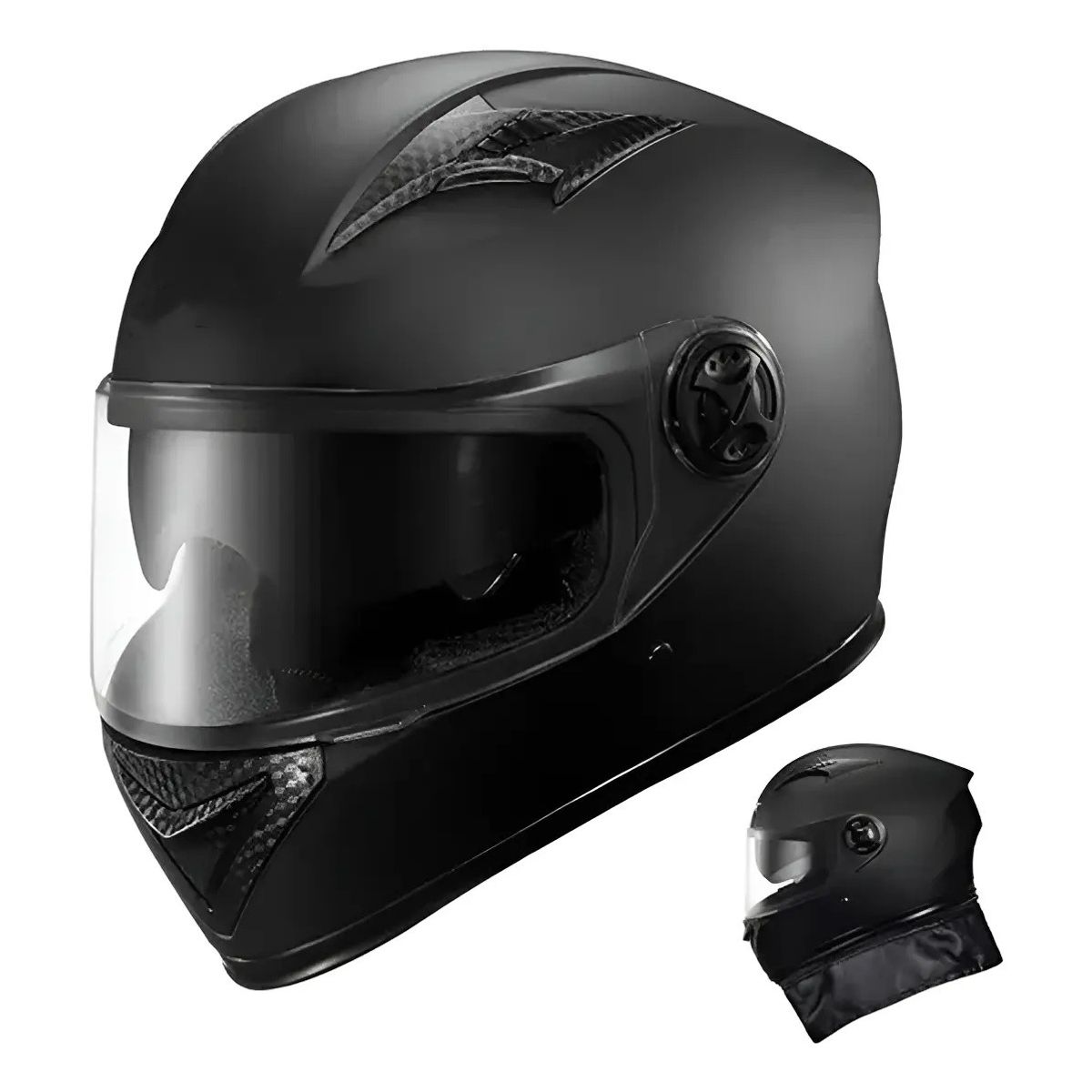 Casco Abatible Matte Negro Con Visera Para Moto, marca KUANGYE - Foto Principal