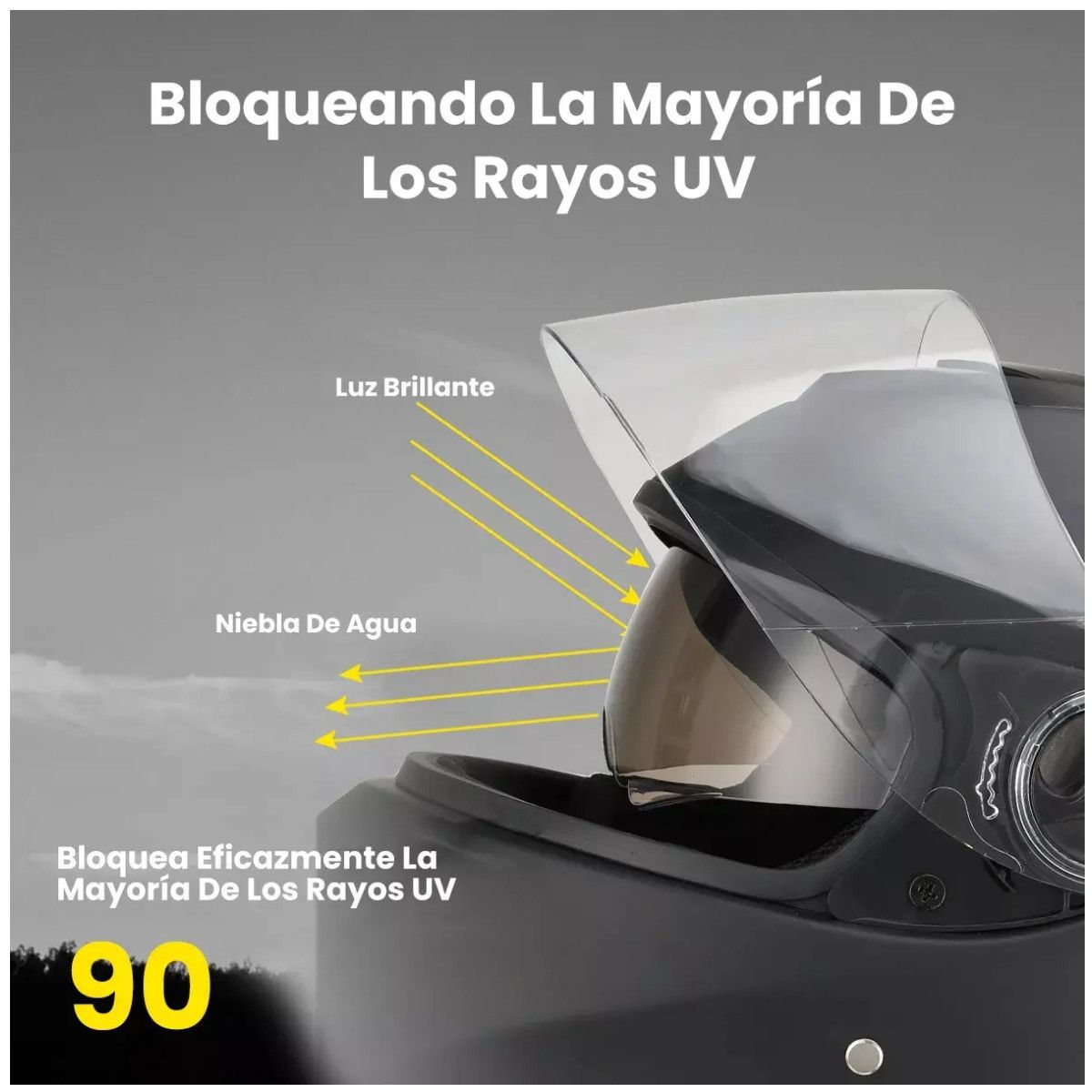Casco Abatible Matte Negro Con Visera Para Moto, marca KUANGYE - Foto 2