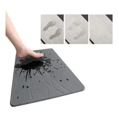 KUANGYE - Piso Baño Diatomita Absorbente Alfombra Ducha Secado Rápido 40x60cm