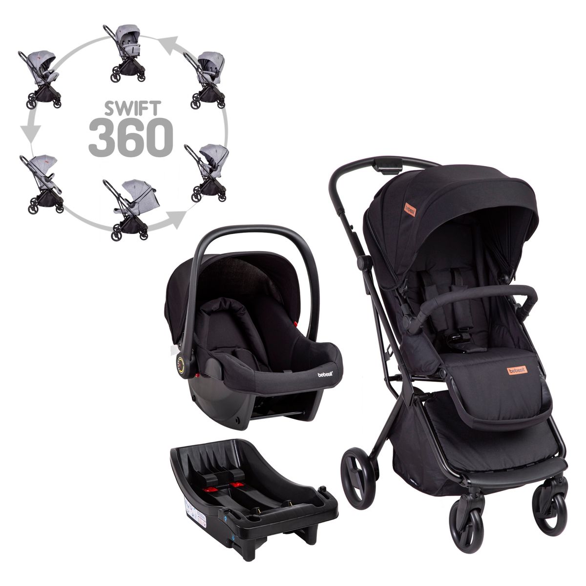 BEBESIT - Coche Cuna Travel System Swift 360° Bebesit