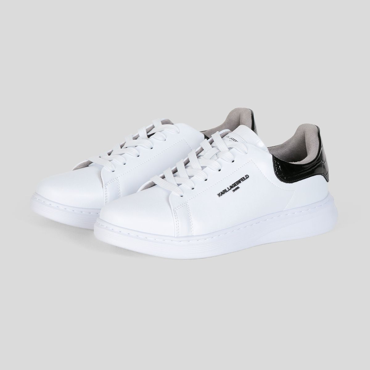 KARL LAGERFELD - Zapatillas de cuero con efecto croco de corte bajo