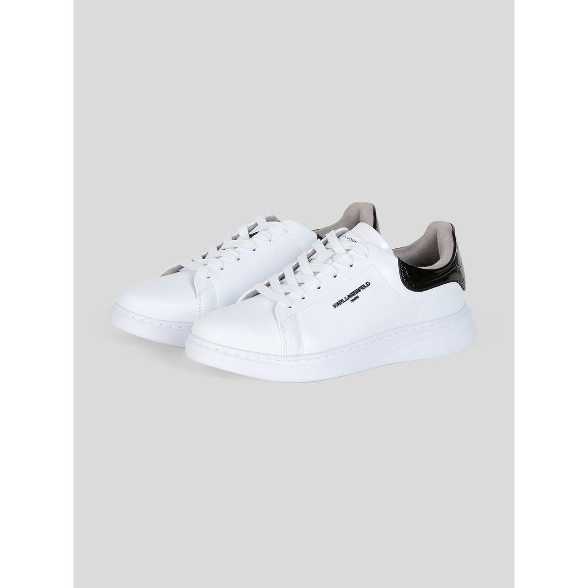 KARL LAGERFELD - Zapatillas de cuero con efecto croco de corte bajo