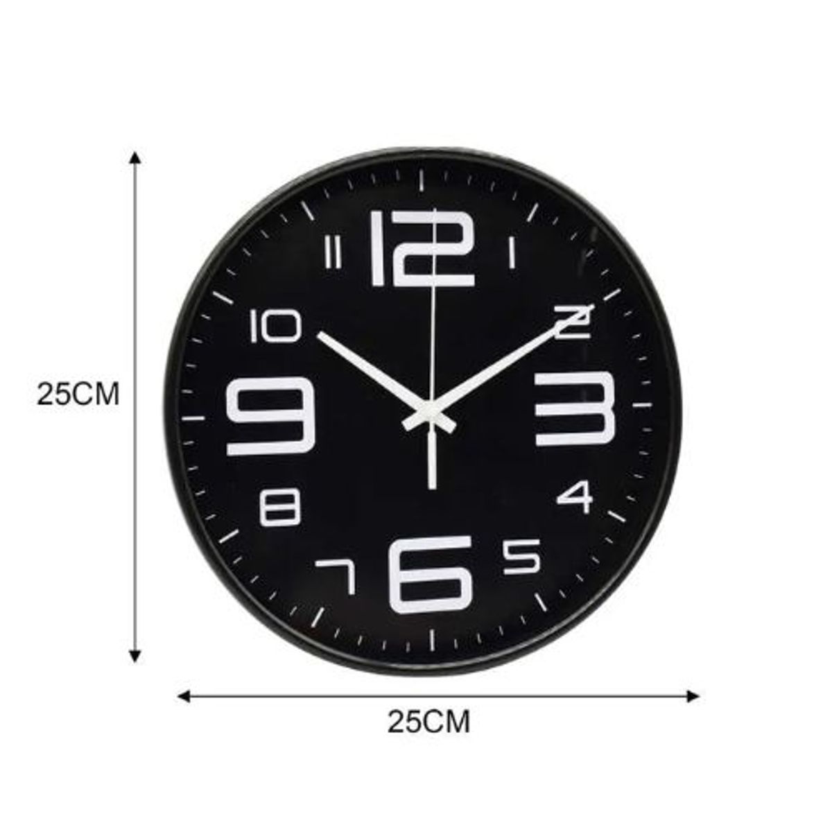 GENERICO - RELOJ DE PARED 25X25CM NEGRO