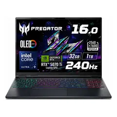 ACER - Notebook Gamer Predator Helios Neo AI 16S RTX 5070 Ti 16" OLED 240Hz Intel Core Ultra 9 32GB 1TB SSD