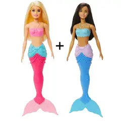BARBIE - Pack de Muñecas Sirena Rubia y Morena