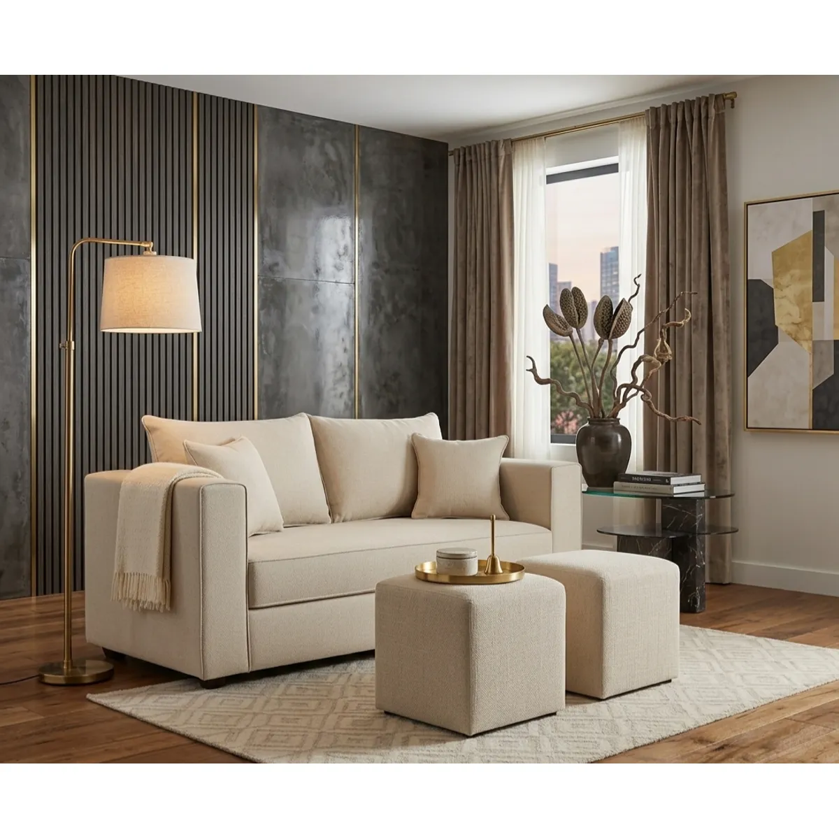 CONSTRUCSOFA - Sofa Aurelia 2c 2 puff