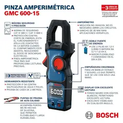 BOSCH - Pinza Amperimétrica GMC 600-15 Profesional