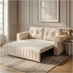 HOMER DESIGN - Sofa Cama 2 Cuerpo Alcenamiento Cama 1.5 Plazas Con Cargador