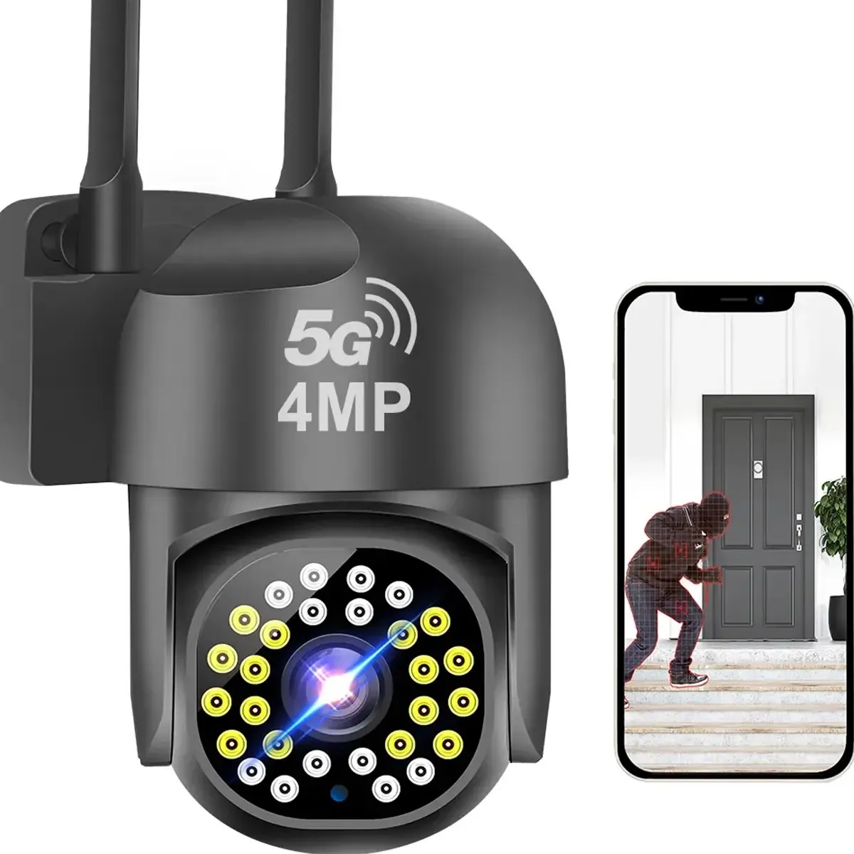 GENERICO - 5g Cámaras De Seguridad Con Led Alarma Wifi6