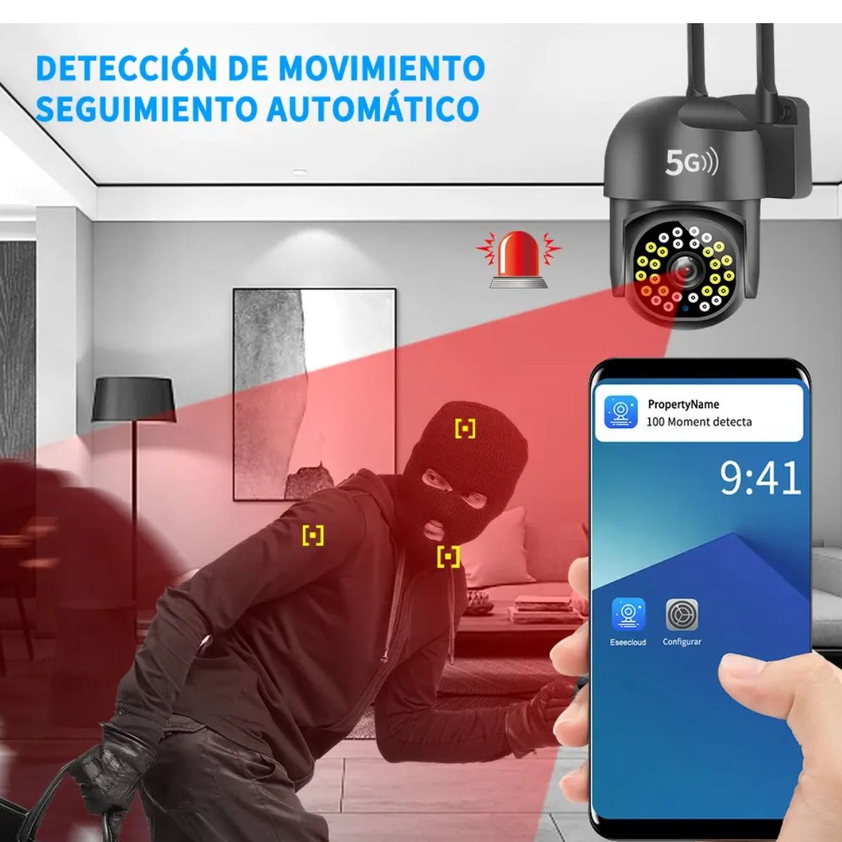GENERICO - 5g Cámaras De Seguridad Con Led Alarma Wifi6