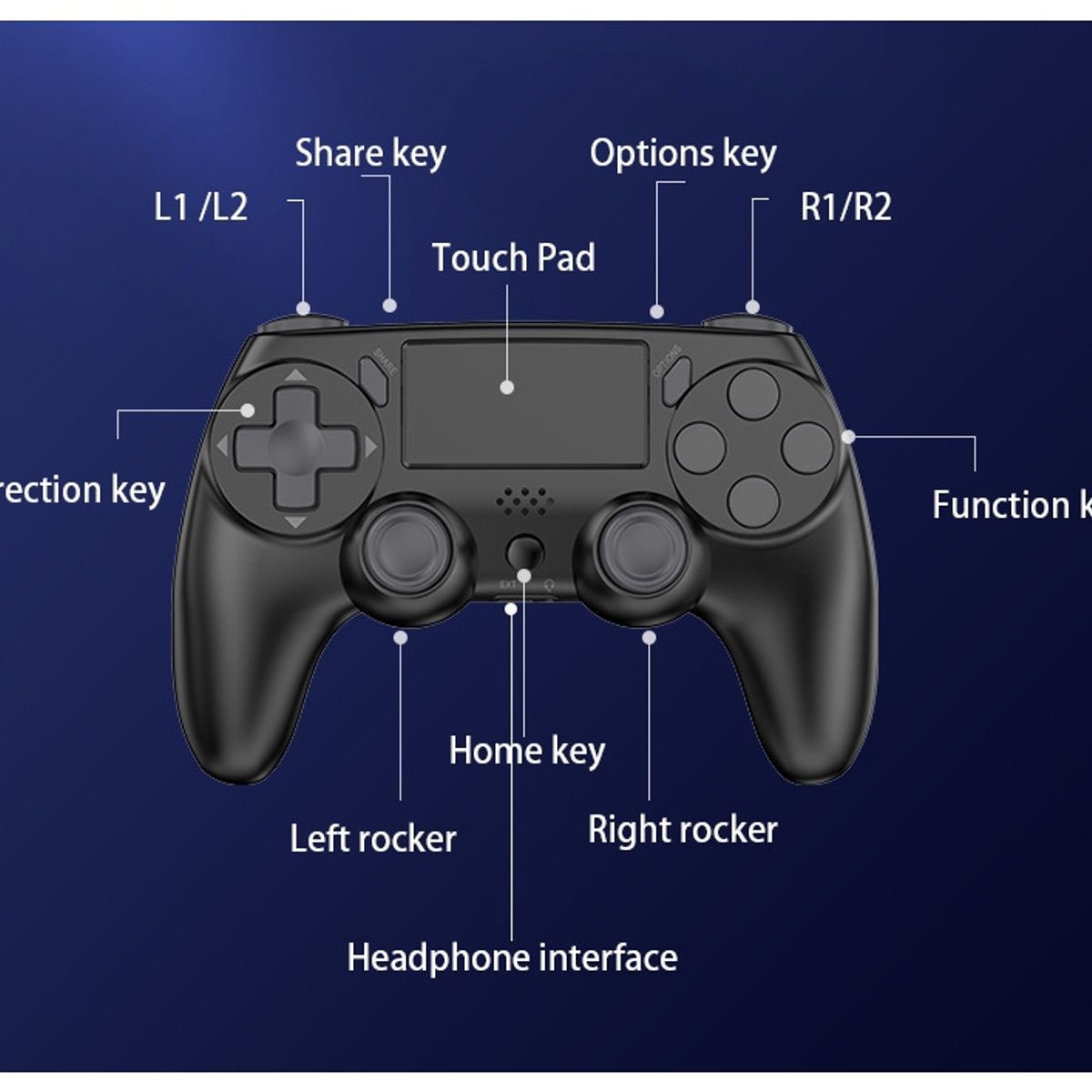 GENERICO - Mando Control inalámbrico Bluetooth compatible con Consola PS4
