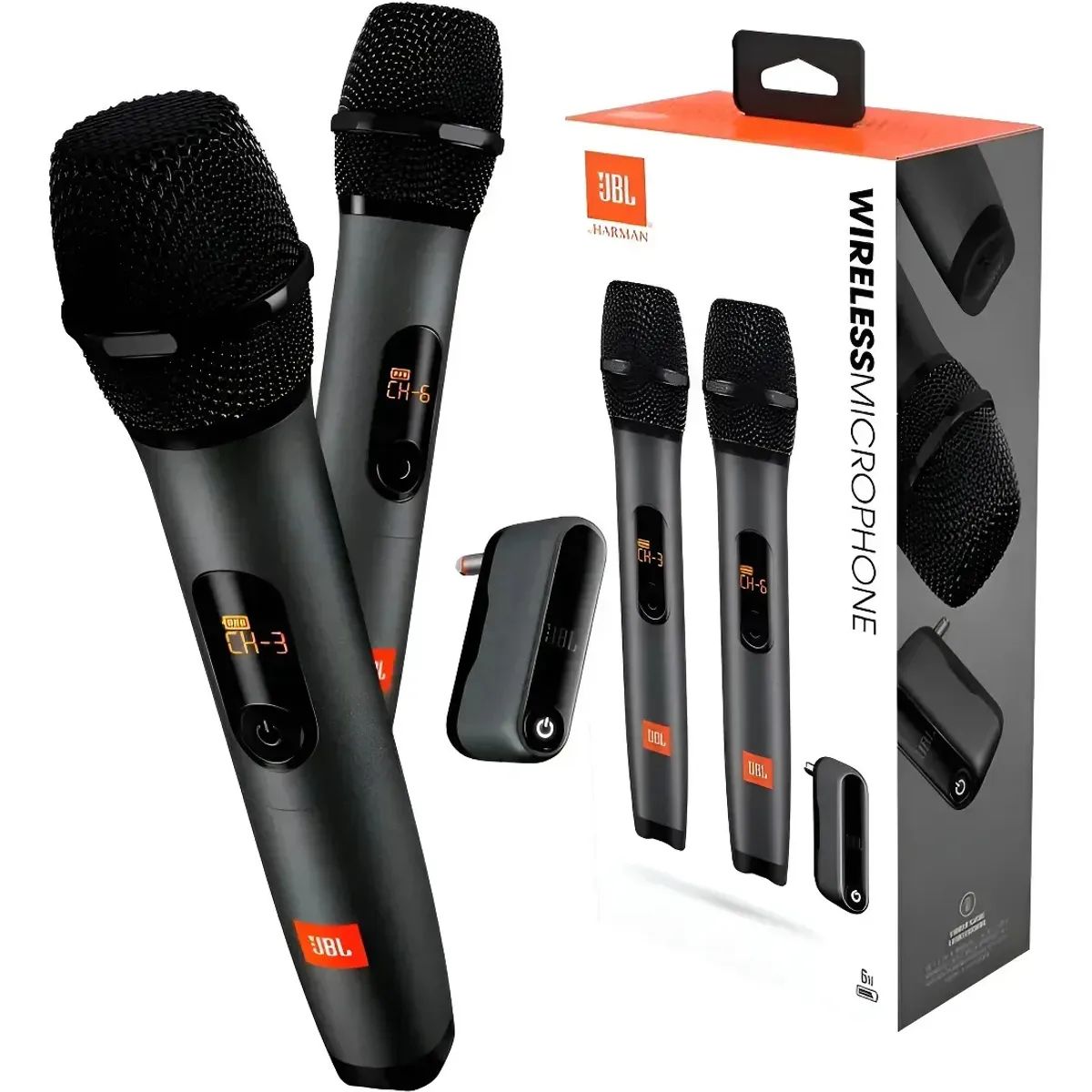 JBL - Micrófonos Jbl Inalámbrico Dual-Channel Cardioide + Funda antideslizante y Funda De Transporte