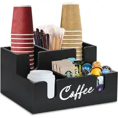 KUANGYE - Organizador Dispensador Acrílico Para Sobres, Cápsulas Y Vasos Café