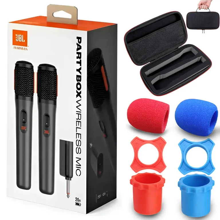 PartyBox Wireless Mic - Inalámbrico y Recargable + Funda antideslizante y Funda De Transporte