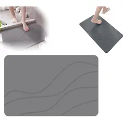 KUANGYE - Piso Baño Diatomita Absorbente Alfombra Ducha Secado Rápido