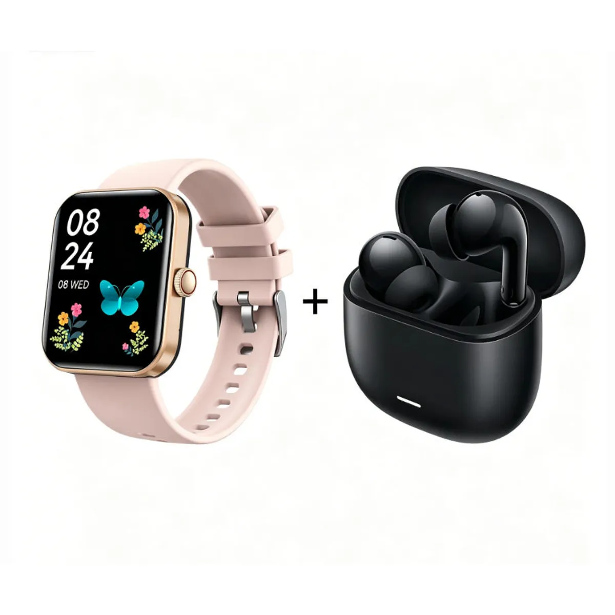 XIAOMI - Smartwatch F16-Rosa reloj inteligente deportivo+Xiaomi Redmi Buds 6 Lite