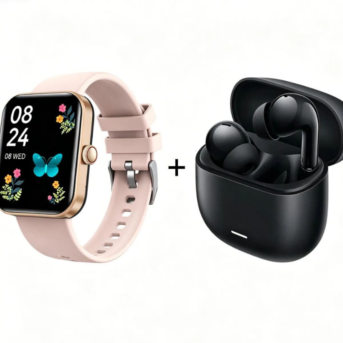 XIAOMI - Smartwatch F16-Rosa reloj inteligente deportivo+Xiaomi Redmi Buds 6 Active