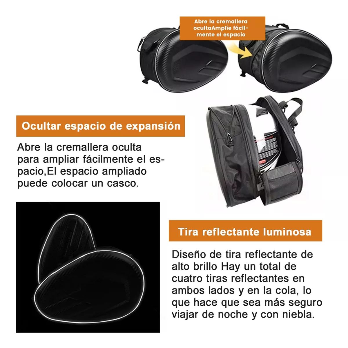 BLUEDREAMER - Alforjas De Motocicleta Semirigidas Expansibles Hasta 58lts