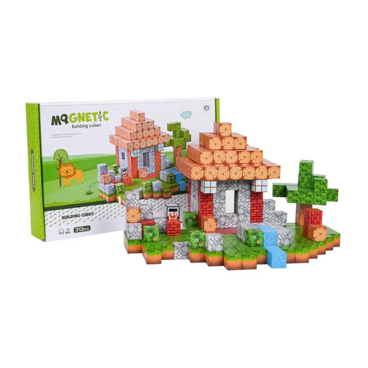 GENERICO - Set Cubos Magnéticos 312 Piezas Juguete Didáctico